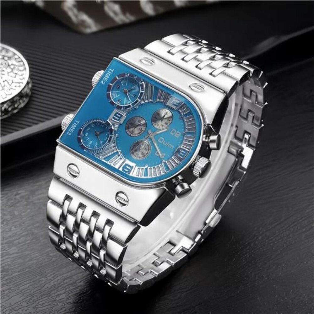 NEW Men’s Luxury Silver/Blue Watch
